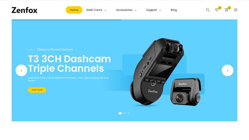 Zenfox Dash Cam | Triple Channel Dash Cam | Front and Rear Dash Cam